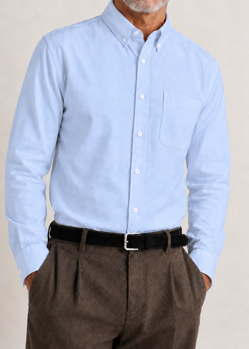 100% Organic Cotton Oxford Shirt - Magnetic Closure