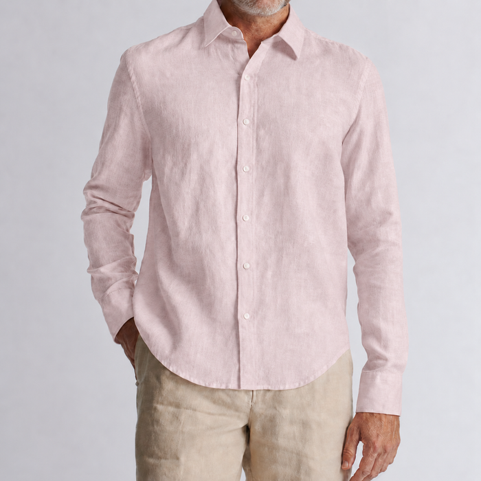 100% European Linen Relaxed Long Sleeve Shirt – Magnetic Closure